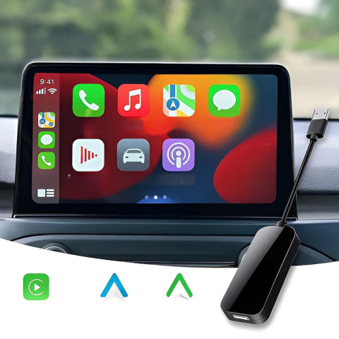 محول سيارة عالمي لاسلكي — CarPlay وAndroid Auto سهل الاستخدام