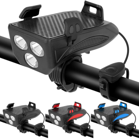 Multifunktions-Fahrradlampe – Hupe und Handyhalter