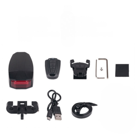 Wireless Rear Light for Bicycle – Integrated Alarm and Remote Control