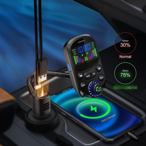 FM-mottagare Multifunktion för Bil — Musik & Röstassistent