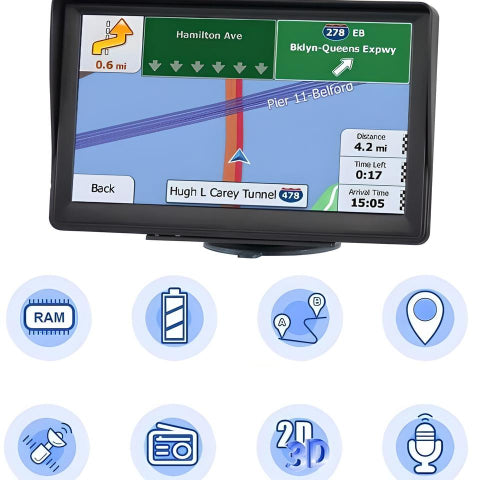 GPS Vehículo Multifunción – Rutas Precisas y Voz Guiada