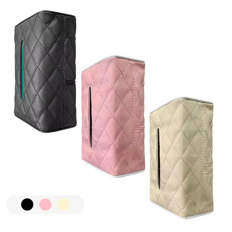 Boîte À Mouchoirs Voiture En Cuir PU – Fixation Pare-Soleil Ou Appuie-Tête