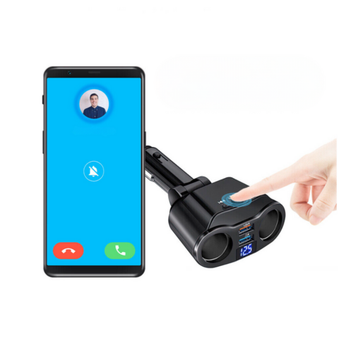 Adaptador para encendedor de coche - Doble puerto USB y pantalla digital