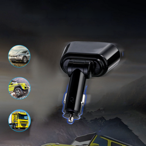 Adaptador para encendedor de coche - Doble puerto USB y pantalla digital