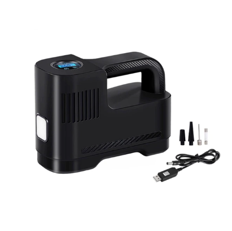 12V Digital Portable Air Compressor with LED Light — Safety and Night Use 