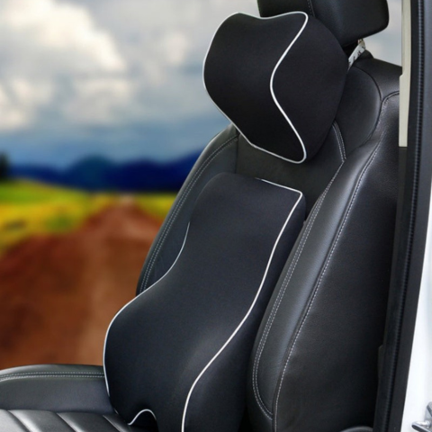 メモリーフォーム・ランバーサポート＆ヘッドレストクッション - 快適さと腰への負担軽減