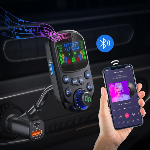 Émetteur FM Multifonction Pour Voiture — Musique & Assistant Vocal