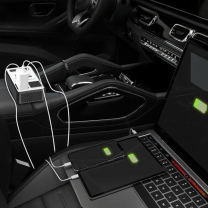 Prevodník prúdu do auta – Rýchle sieťové zásuvky a USB porty 