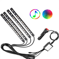 Kit LED de Ambiente para Coche – Luces Multicolores Reactivas al Sonido 