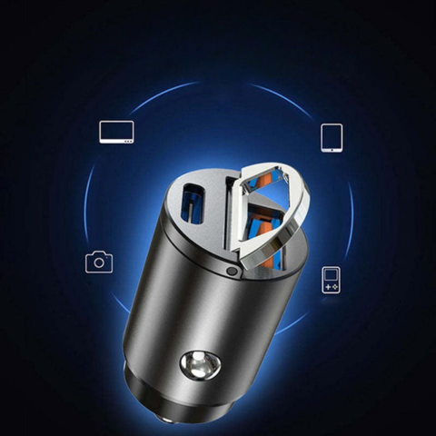 USB Car Charger Adapter – Compact Cigarette Lighter Plug 
