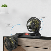 Ventilatore automatico a doppia testa - Alimentazione USB o accendisigari