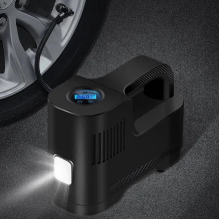 12V Digital Portable Air Compressor with LED Light — Safety and Night Use 